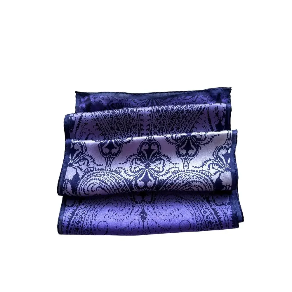 Elaine Gold For Collection XIIX Silk Scarf Rectangle Paisley Purple Vintage
